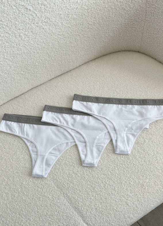 Marie, komplet stringów 3 szt, biały00-00004647