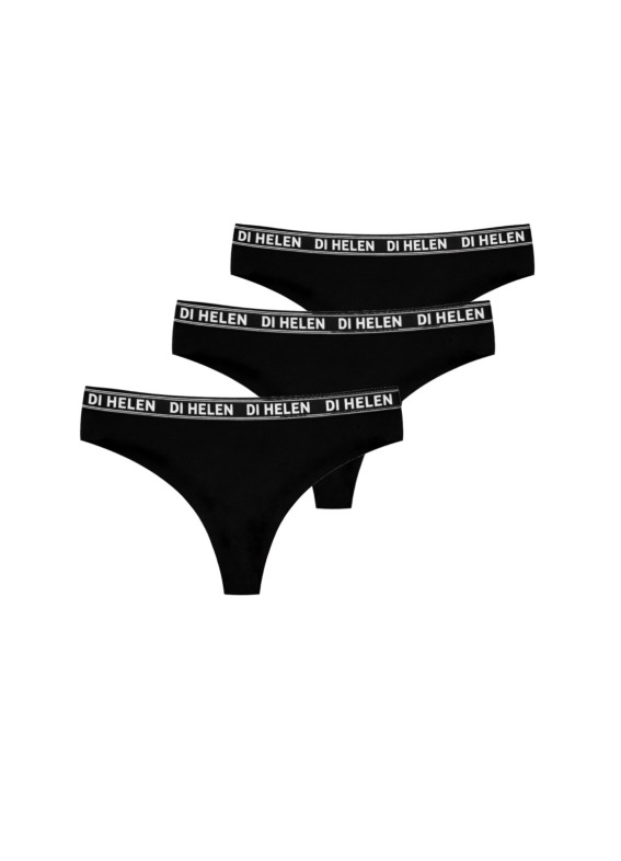 Marie, komplet stringów 3 szt, czarny00-00004647