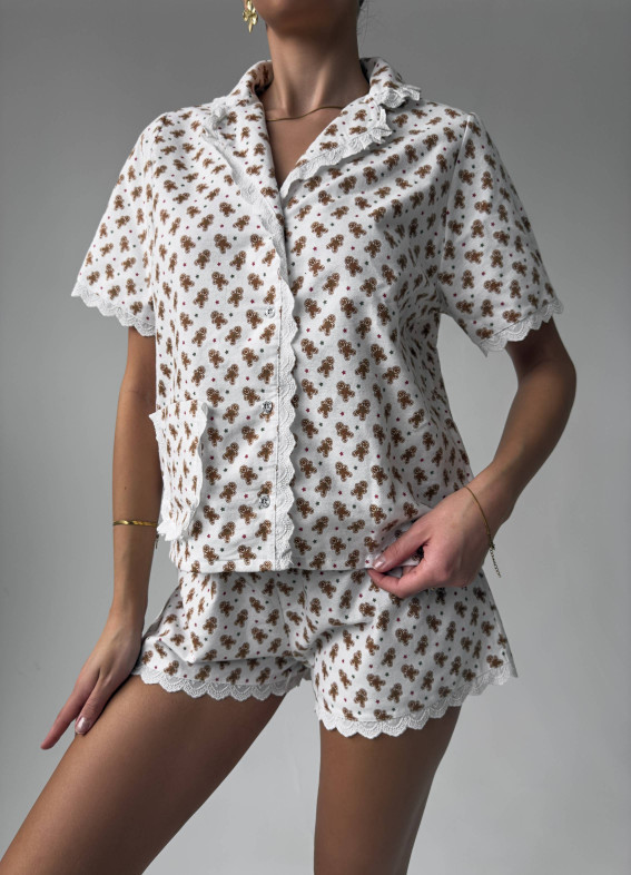 Gingerbread cookies, pajamas, white00-00004746-k