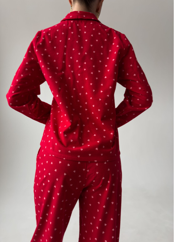 Mia flannel hearts pajamas, red00-00004790-k