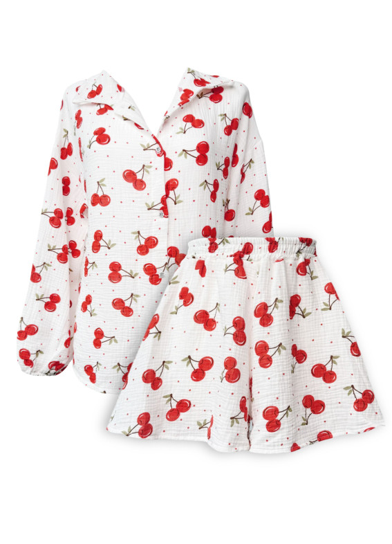 Cherry, pajamas, white00-00004891-k
