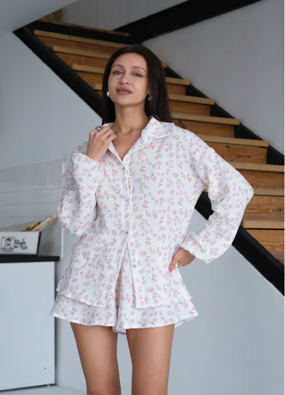 Rose, pajamas, white00-00004893-k