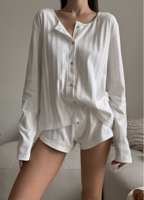 Verona, pajamas with shorts, milky00-00004902-k