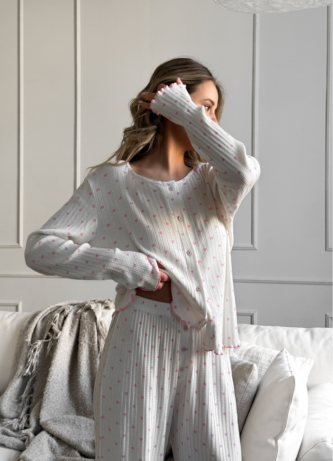 Women's pajamas with pants Semiramis, milkyArticle: 00-00004907-k-13