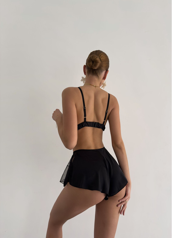 Ingrid, piżama z szortami, czarna00-00004926-k-1