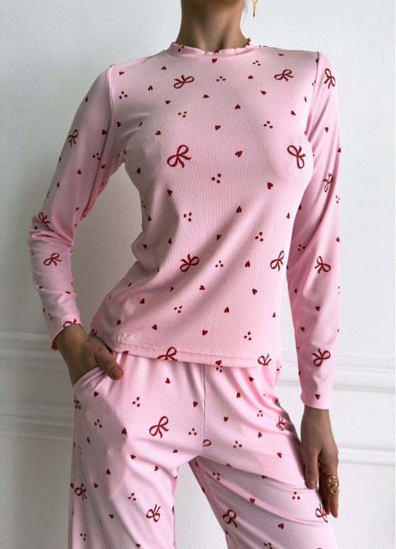 Edelin, piżama, różowa00-00005455-k