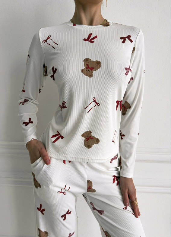 Barney, piżama, biała00-00005462-k