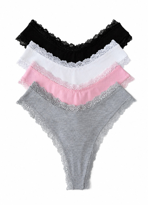 Naomi, komplet majtek typu stringi 4 szt., wielobarwne00-00005633